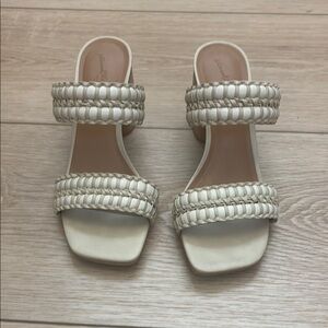Women's Cream Woven Sandals